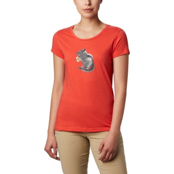 Columbia Hidden Lake Crew, Camiseta Rojos Para Mujer | 746810-SJG